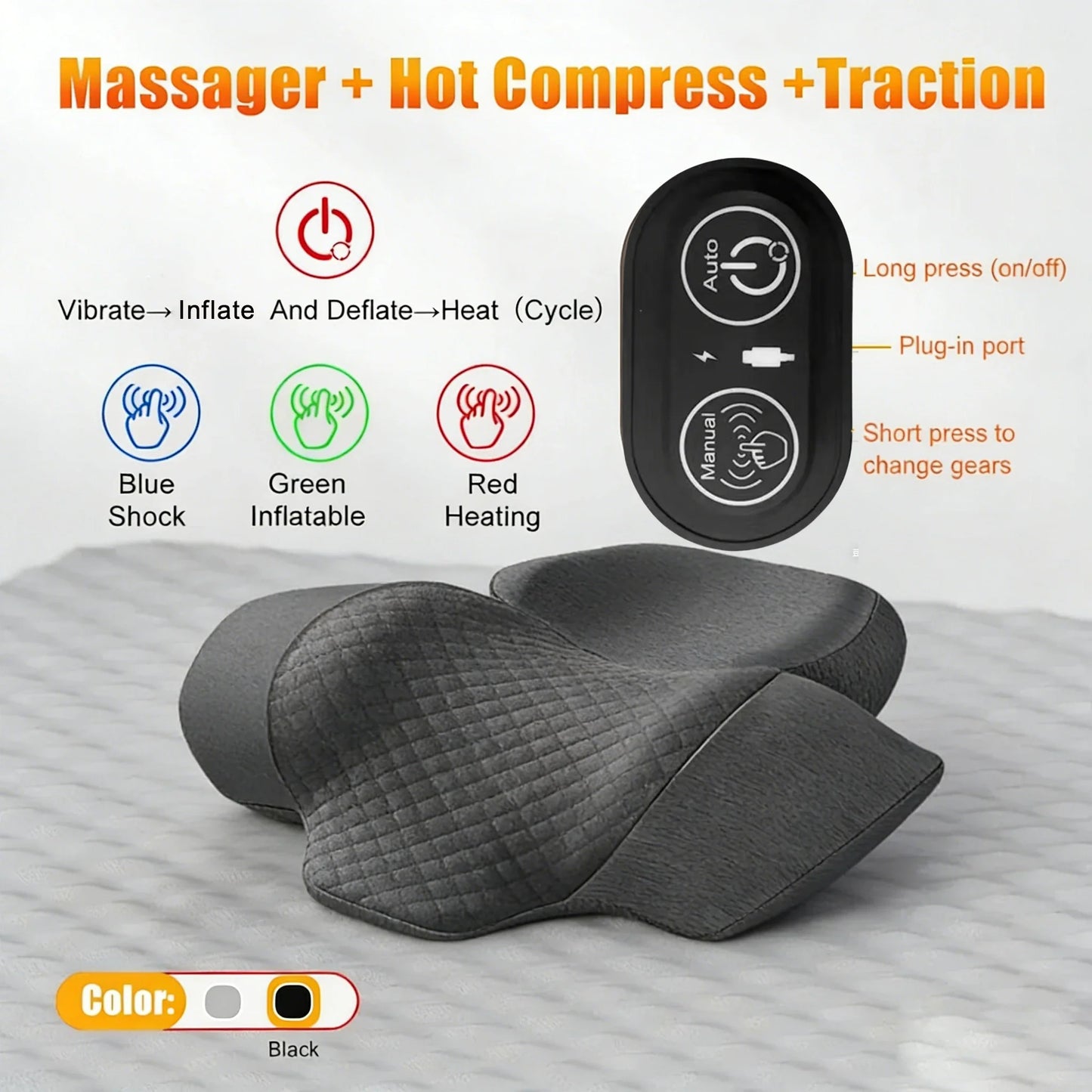 Heated Cervical Neck Massager Pillow – Carevitly Neck Support