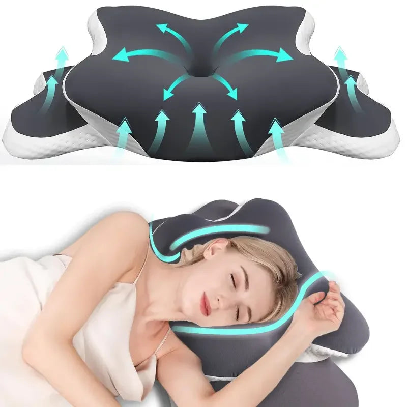 Ergonomic Memory Foam Neck Pillow – Carevitly Sleep Support