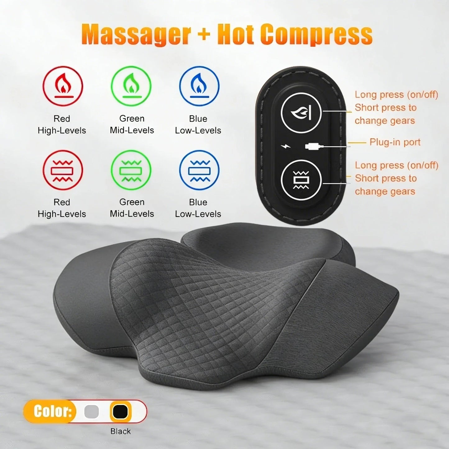 Heated Cervical Neck Massager Pillow – Carevitly Neck Support