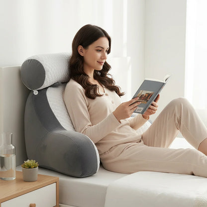 Ergonomic Reading Pillow for Adults with Cooling Cover & Back Support