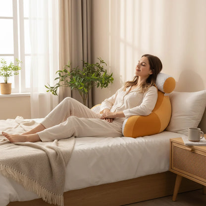 Ergonomic Reading Pillow for Adults with Cooling Cover & Back Support