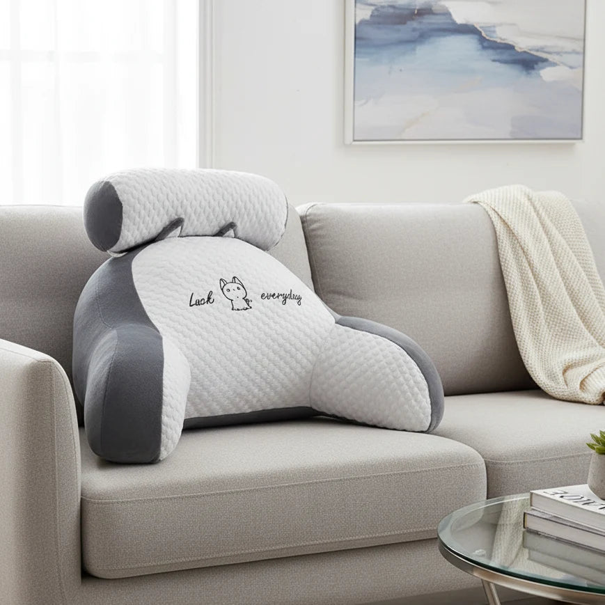 Ergonomic Reading Pillow for Adults with Cooling Cover & Back Support